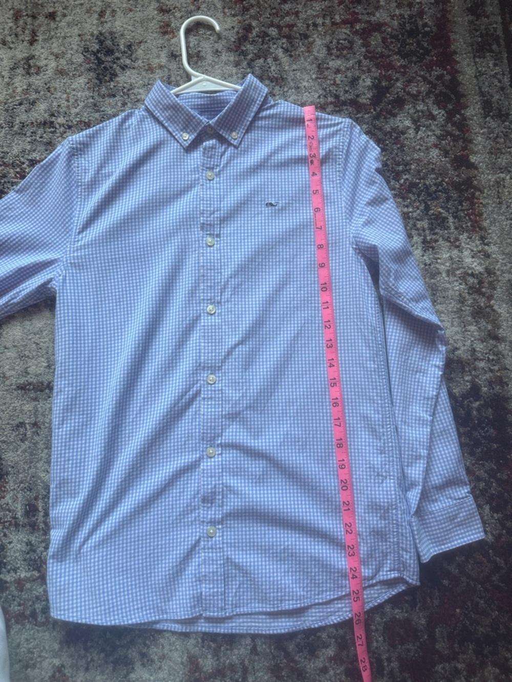 Vineyard Vines Boys L (16) Blue & White Gingham Button-Down Shirt performance - Picture 3 of 7